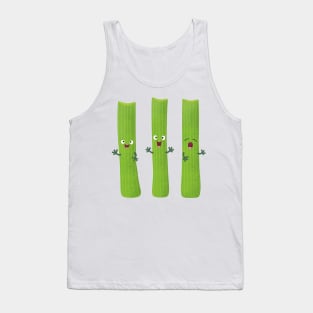 Cute celery sticks trio cartoon vegetables Tank Top